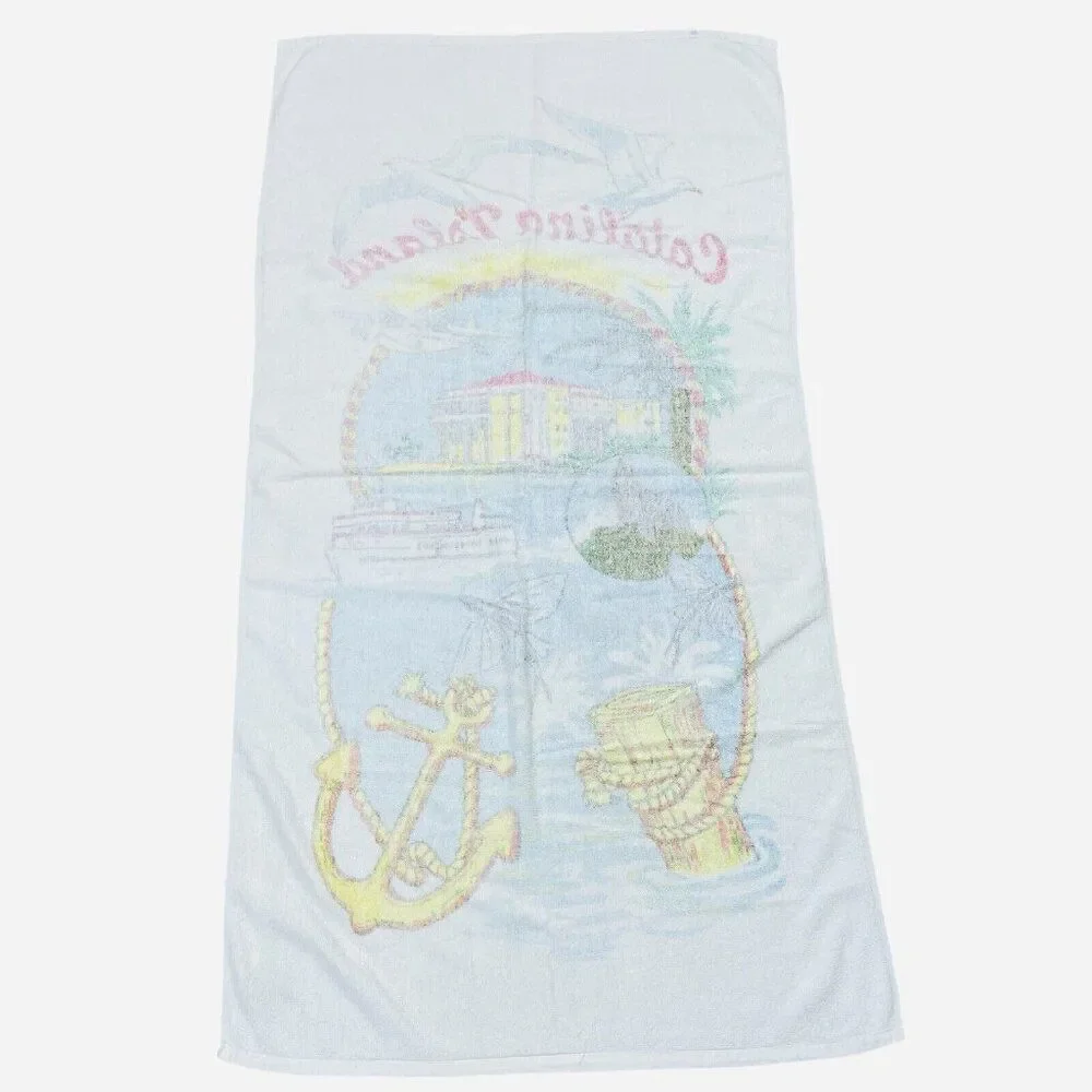 RARE Vintage 1980s Hedley Catalina Island Cotton Towel 55 x 29 Beach Souvenir